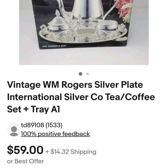 Vintage William Rogers Silver Plated Coffee Teapot Set - Picture 6 of 6